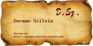 Dorman Szilvia névjegykártya